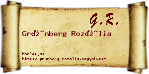 Grünberg Rozália névjegykártya